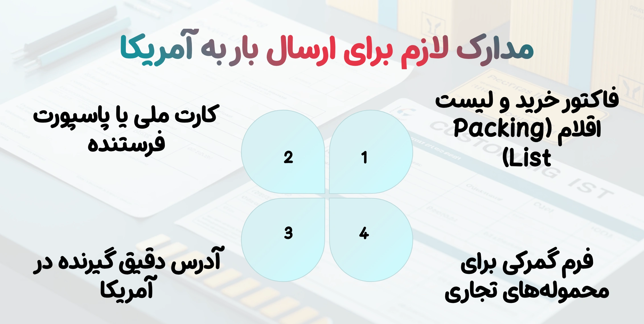مدارک مورد نیاز ارسال بار به آمریکا