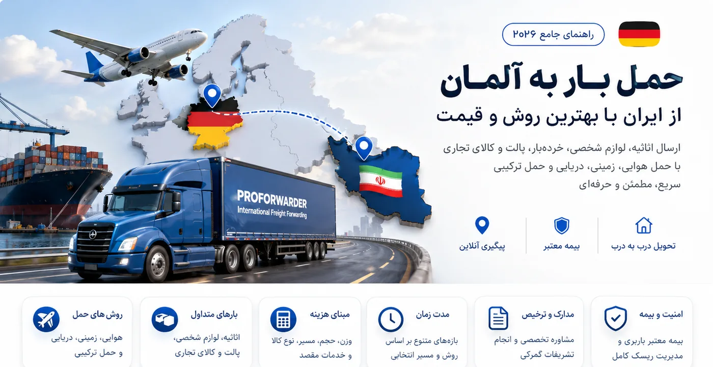 حمل بار به آلمان از ایران با روشهای حمل زمینی، هوایی و دریایی پروفورواردر